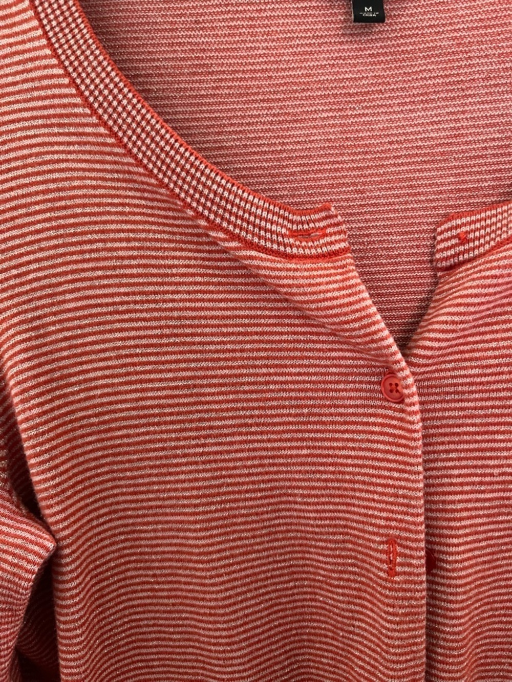 Talbots Rose-Striped Button Cardigan - Picture 4 of 7